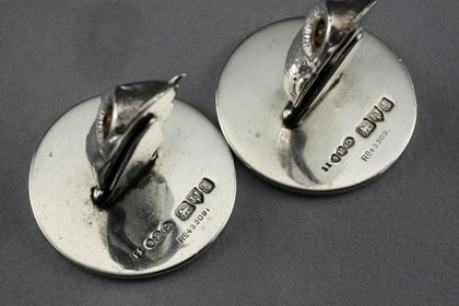 Sampson Mordan Silver Owl Menu Holders (pair)